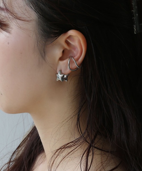 colleca la（コレカラ）の「[stainless]ステンレス・両面スター ワンタッチピアス〈金属アレルギー対応〉（ピアス（両耳用）・レディース・シルバー/ゴールド・FREE）」の4枚目の写真
