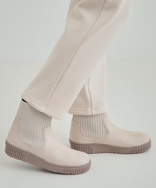 SHOO・LA・RUE（シューラルー）の「◆【高レビュー/撥水】すっぽりラクラク はきぐちニットブーツ（ブーツ・レディース・キャメル/ダークブラウン/ピンク系/ブルー系その他/アイボリー/ブラック・25/35/45/50）」の9枚目の写真