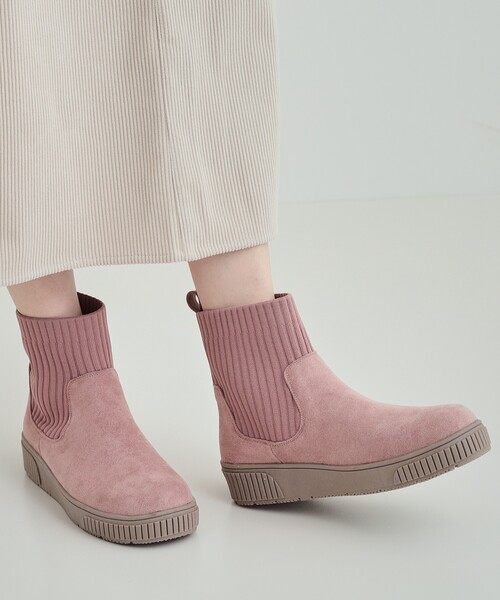 セール】【高レビュー/撥水】すっぽりラクラク はきぐちニットブーツ