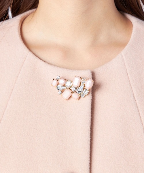 LAISSE PASSE(レッセパッセ)の「【尾州織】Ladyノーカラーコート(ノーカラーコート・レディース・ピンクベージュ・SMALL/MEDIUM)」の8枚目の写真
