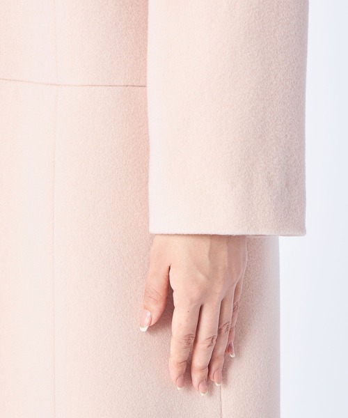 LAISSE PASSE(レッセパッセ)の「【尾州織】Ladyノーカラーコート(ノーカラーコート・レディース・ピンクベージュ・SMALL/MEDIUM)」の9枚目の写真