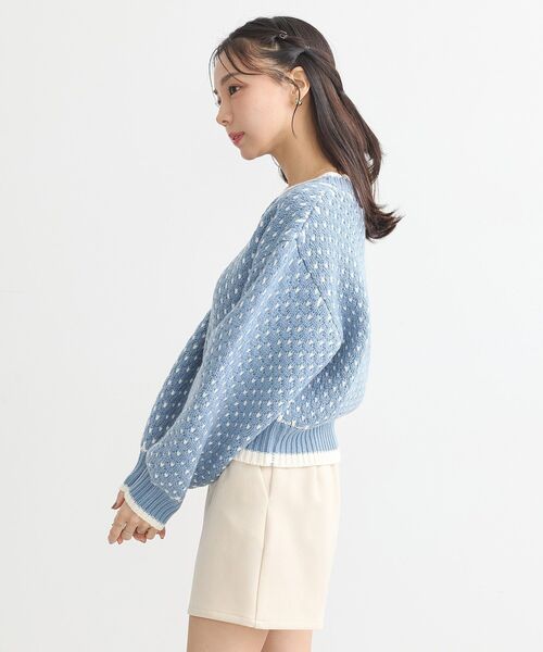 earth music&ecology（アースミュージックアンドエコロジー）の「ポコポコジャガードニットプルオーバー（ニット/セーター・レディース・ブルー/アイボリー/ブラック/レッド・FREE）」の17枚目の写真