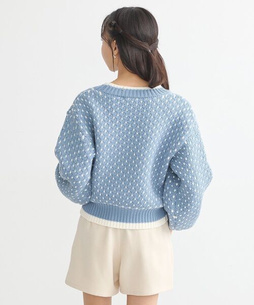 earth music&ecology（アースミュージックアンドエコロジー）の「ポコポコジャガードニットプルオーバー（ニット/セーター・レディース・ブルー/アイボリー/ブラック/レッド・FREE）」の18枚目の写真