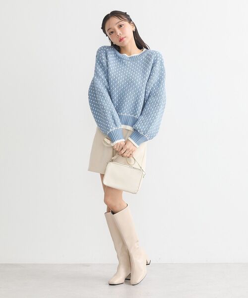 earth music&ecology（アースミュージックアンドエコロジー）の「ポコポコジャガードニットプルオーバー（ニット/セーター・レディース・ブルー/アイボリー/ブラック/レッド・FREE）」の19枚目の写真