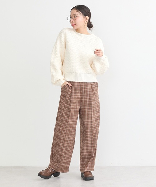 earth music&ecology（アースミュージックアンドエコロジー）の「ポコポコジャガードニットプルオーバー（ニット/セーター・レディース・ブルー/アイボリー/ブラック/レッド・FREE）」の12枚目の写真