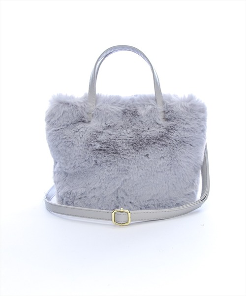 clear（クリア）の「ファーショルダーバッグ [ふんわり 程よい収納力 デイリー フェミニン 大人]≪2024AW≫（ショルダーバッグ・レディース・グレー/アイボリー・F）」の2枚目の写真