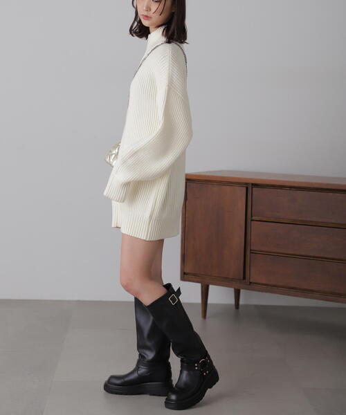 FREE'S MART（フリーズマート）の「◆ジップニットミニワンピース（ワンピース・レディース・ブラック/ホワイト/グレー・FREE）」の12枚目の写真