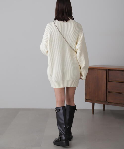 FREE'S MART（フリーズマート）の「◆ジップニットミニワンピース（ワンピース・レディース・ブラック/ホワイト/グレー・FREE）」の13枚目の写真