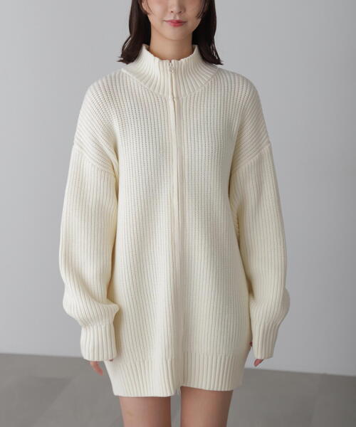 FREE'S MART（フリーズマート）の「◆ジップニットミニワンピース（ワンピース・レディース・ブラック/ホワイト/グレー・FREE）」の15枚目の写真