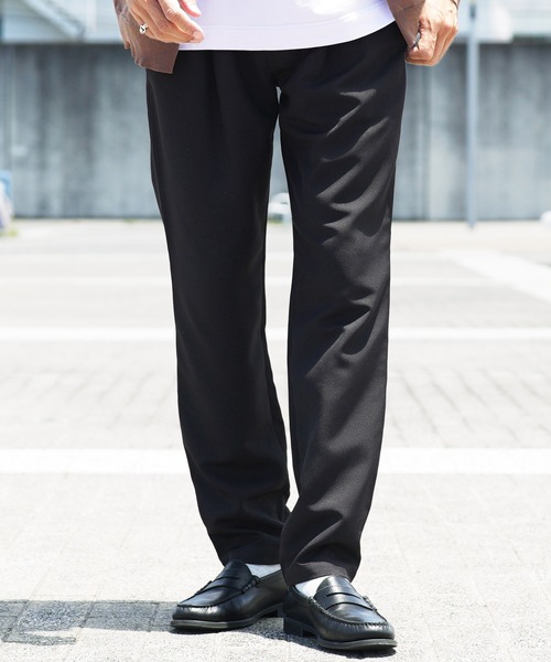 jiggys shop（ジギーズショップ）の「ポリツイルテーパードイージーパンツスラックス（スラックス・メンズ・ベージュ/ブラック/ネイビー・SMALL/MEDIUM/LARGE/X-LARGE）」の2枚目の写真