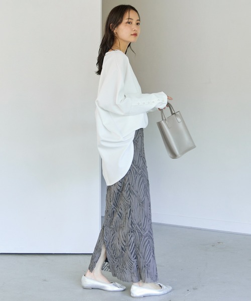 LAVEANGE(ラビアンジェ)の「【洗える】チュールレースナロースカート(スカート・レディース・ブラック/アイボリー/チャコールグレー・3L/LL/L/M/4L)」の19枚目の写真