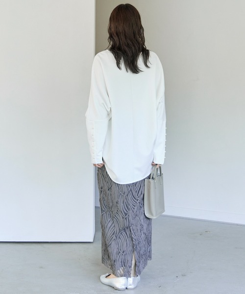 LAVEANGE（ラビアンジェ）の「【洗える】チュールレースナロースカート（スカート・レディース・ブラック/アイボリー/チャコールグレー・3L/LL/L/M/4L）」の22枚目の写真