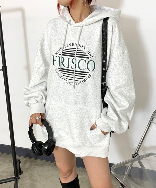 non-hedge（ノンヘッジ）の「サークルロゴビッグパーカー（パーカー・レディース・ブラック/グレー/チャコールグレー/オートミール/ピンク・FREE）」の4枚目の写真