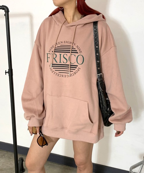 non-hedge（ノンヘッジ）の「サークルロゴビッグパーカー（パーカー・レディース・ブラック/グレー/チャコールグレー/オートミール/ピンク・FREE）」の5枚目の写真