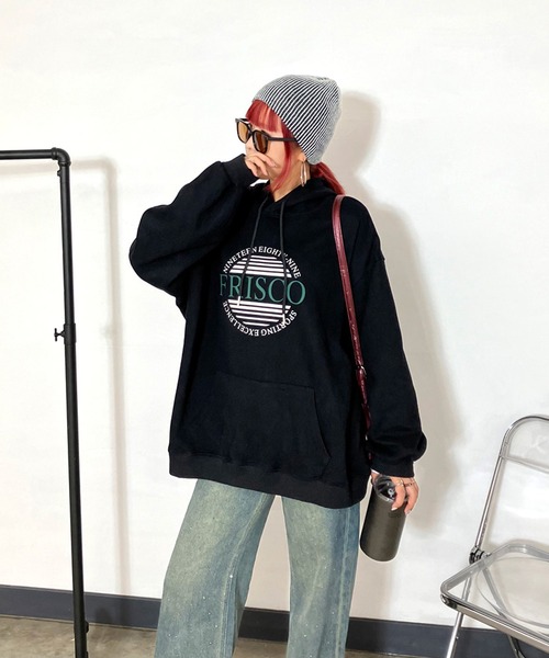 non-hedge（ノンヘッジ）の「サークルロゴビッグパーカー（パーカー・レディース・ブラック/グレー/チャコールグレー/オートミール/ピンク・FREE）」の11枚目の写真