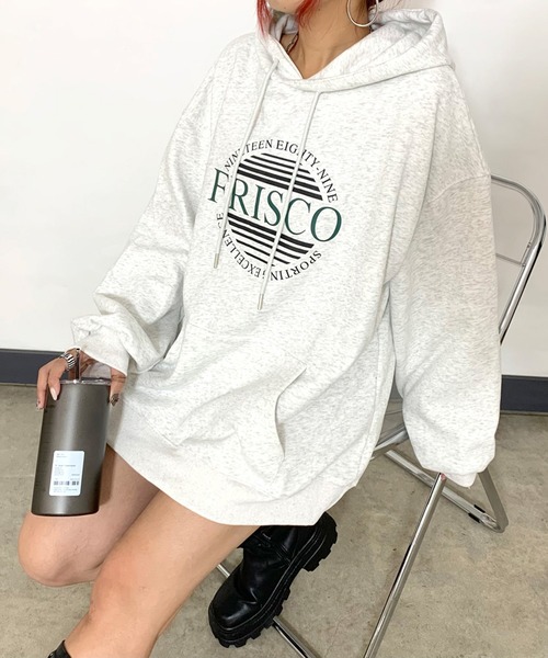 non-hedge（ノンヘッジ）の「サークルロゴビッグパーカー（パーカー・レディース・ブラック/グレー/チャコールグレー/オートミール/ピンク・FREE）」の17枚目の写真