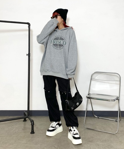 non-hedge（ノンヘッジ）の「サークルロゴビッグパーカー（パーカー・レディース・ブラック/グレー/チャコールグレー/オートミール/ピンク・FREE）」の22枚目の写真