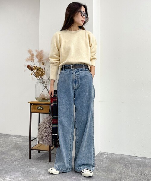 fredy emue（フレディエミュ）の「袖ボリュームパール付きニットプルオーバー（ニット/セーター・レディース・アイボリー/ブラック/レッド・38）」の19枚目の写真