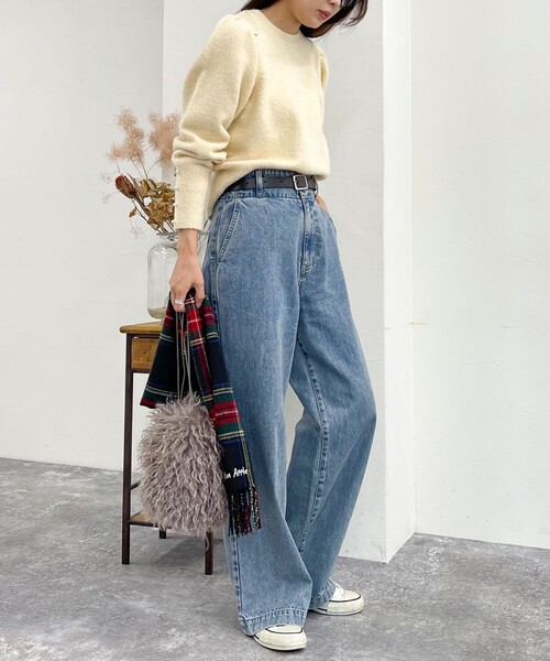 fredy emue（フレディエミュ）の「袖ボリュームパール付きニットプルオーバー（ニット/セーター・レディース・アイボリー/ブラック/レッド・38）」の18枚目の写真