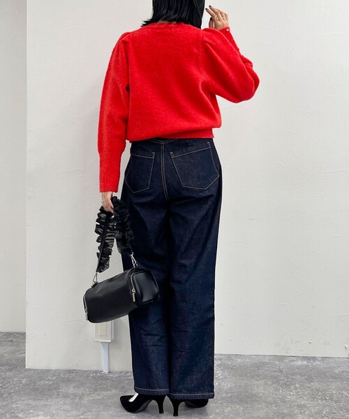 fredy emue（フレディエミュ）の「袖ボリュームパール付きニットプルオーバー（ニット/セーター・レディース・アイボリー/ブラック/レッド・38）」の21枚目の写真