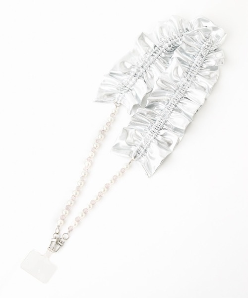 ELLEgirl（エルガール）の「ボリュームスマホショルダー【Casselini 】（ショルダーバッグ・レディース・シルバー/ブラック・FREE）」の3枚目の写真