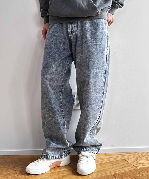 COLIN（コリン）の「COLIN:10.5oz デニムバギーパンツ（デニムパンツ・メンズ・ケミカルウォッシュ/ブラック/ブルー・M/L）」の10枚目の写真