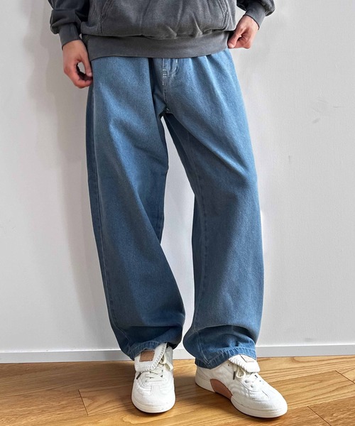 COLIN（コリン）の「COLIN:10.5oz デニムバギーパンツ（デニムパンツ・メンズ・ケミカルウォッシュ/ブラック/ブルー・M/L）」の8枚目の写真