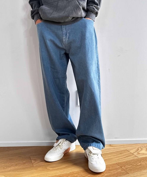 COLIN（コリン）の「COLIN:10.5oz デニムバギーパンツ（デニムパンツ・メンズ・ケミカルウォッシュ/ブラック/ブルー・M/L）」の9枚目の写真