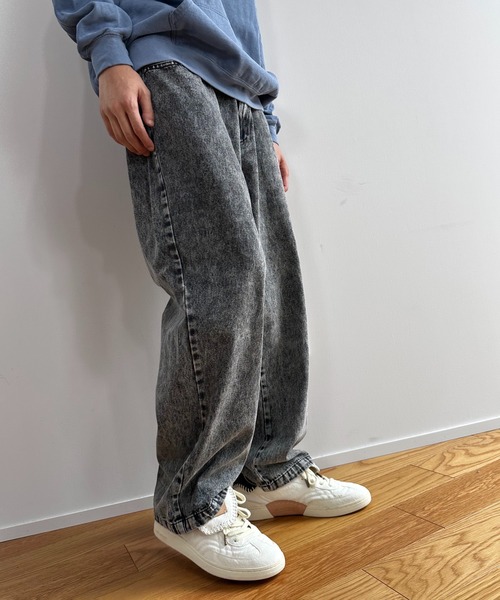 COLIN（コリン）の「COLIN:10.5oz デニムバギーパンツ（デニムパンツ・メンズ・ケミカルウォッシュ/ブラック/ブルー・M/L）」の7枚目の写真