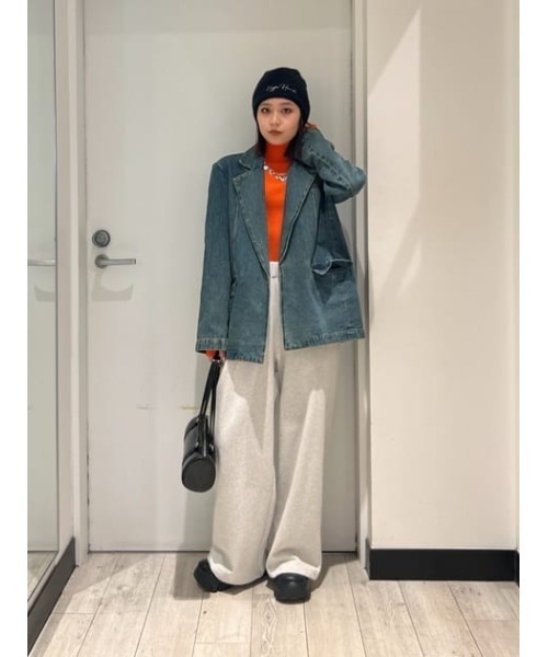 SLY（スライ）の「LOGO SHAGGY BEANIE ロゴ シャギー ビーニー（ニットキャップ/ビーニー・レディース・杢グレー/ブラック・FREE）」の13枚目の写真