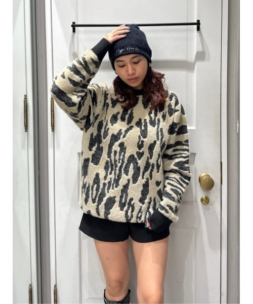 SLY（スライ）の「LOGO SHAGGY BEANIE ロゴ シャギー ビーニー（ニットキャップ/ビーニー・レディース・杢グレー/ブラック・FREE）」の16枚目の写真