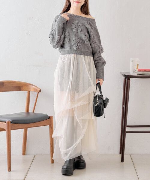 セール】フラワージャガードニット（ニット/セーター）｜Chico