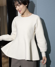 OPAQUE.CLIP | 《5color》シームレスペプラムニット【洗濯機洗い可】(ニット/セーター)