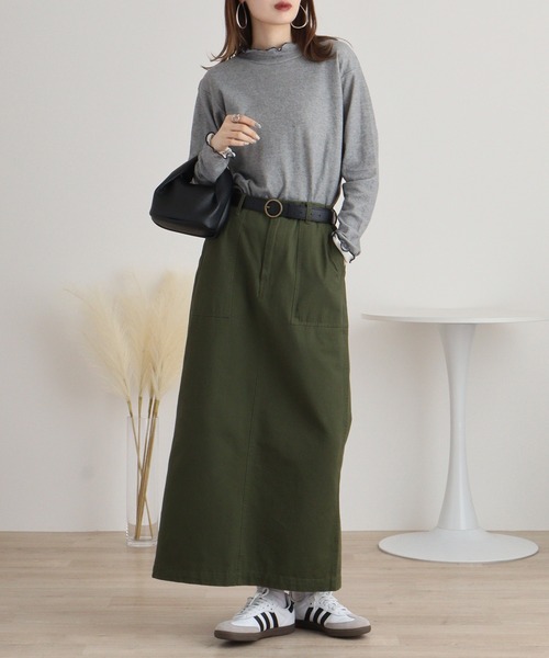 EMAGO ﾛｺﾞ刺繍ﾊｲﾈｯｸﾛﾝｸﾞｽﾘｰﾌﾞ（Tシャツ/カットソー）｜Emago