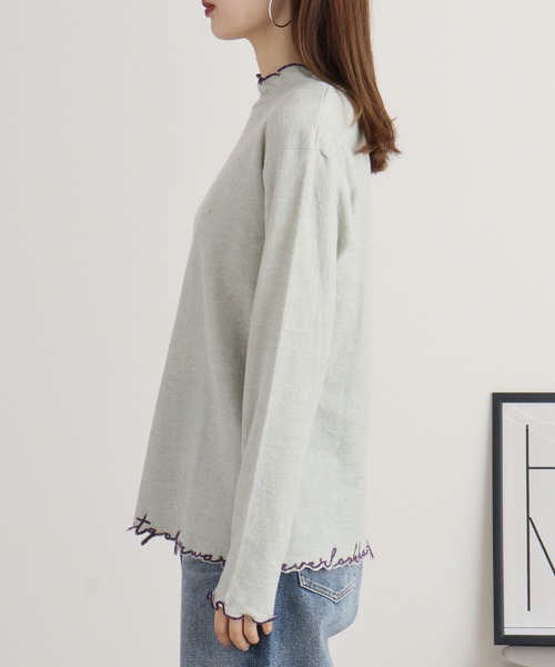 EMAGO ﾛｺﾞ刺繍ﾊｲﾈｯｸﾛﾝｸﾞｽﾘｰﾌﾞ（Tシャツ/カットソー）｜Emago