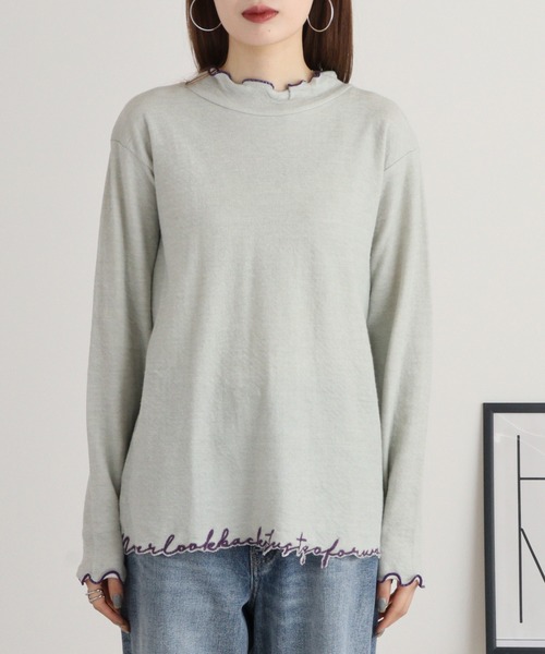 Emago(イマゴ)の「EMAGO ロゴ刺繍ハイネックロングスリーブ(Tシャツ/カットソー・レディース・グレー/杢グレー/ブラウン・FREE)」の22枚目の写真