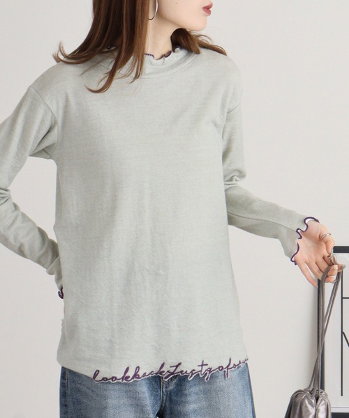 tシャツ EMAGO ロゴ刺繍ハイネックロングスリーブ レディース 楽天市場】ロゴ刺繍ハイネックロングスリーブ emago ナチュラル