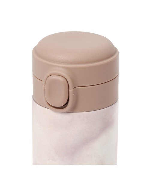 Francfranc（フランフラン）の「ワンタッチ ステンレスボトル 480ml マーブルブラウン（水筒・レディース・ブラウン・FREE）」の2枚目の写真
