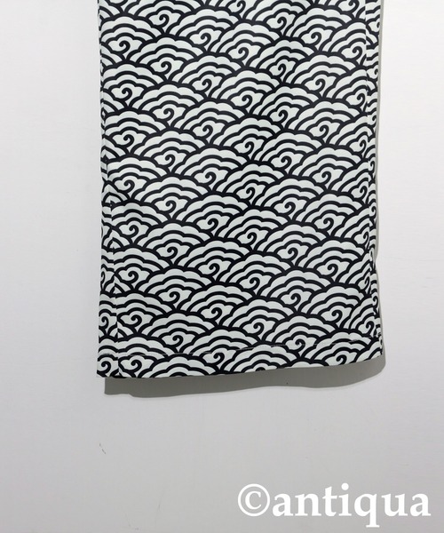 雲青海波柄タックストレートパンツ（その他パンツ）｜antiqua（アンティカ）