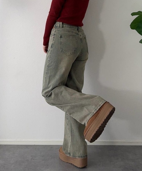 Miniministore（ミニミニストア）の「ヴィンテージ風ワイドデニムパンツ美脚（デニムパンツ・レディース・ブルー・M/XL/S/L）」の7枚目の写真