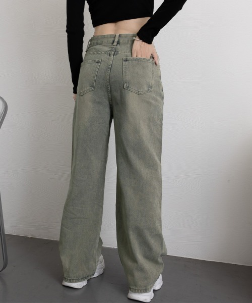 Miniministore（ミニミニストア）の「ヴィンテージ風ワイドデニムパンツ美脚（デニムパンツ・レディース・ブルー・M/XL/S/L）」の21枚目の写真