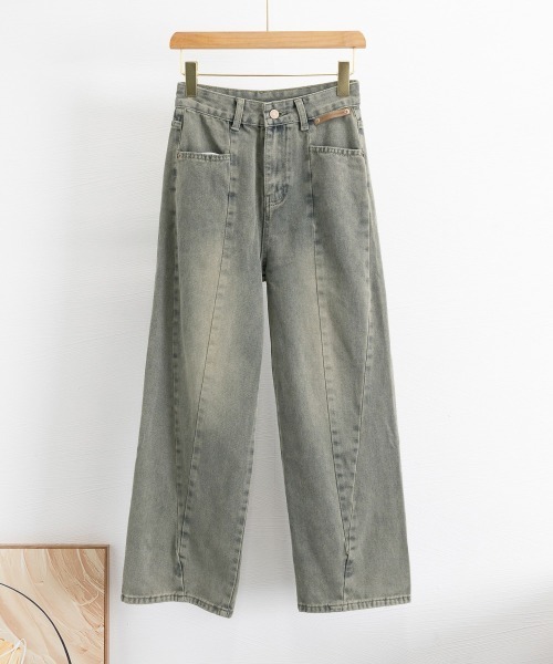 Miniministore（ミニミニストア）の「ヴィンテージ風ワイドデニムパンツ美脚（デニムパンツ・レディース・ブルー・M/XL/S/L）」の22枚目の写真