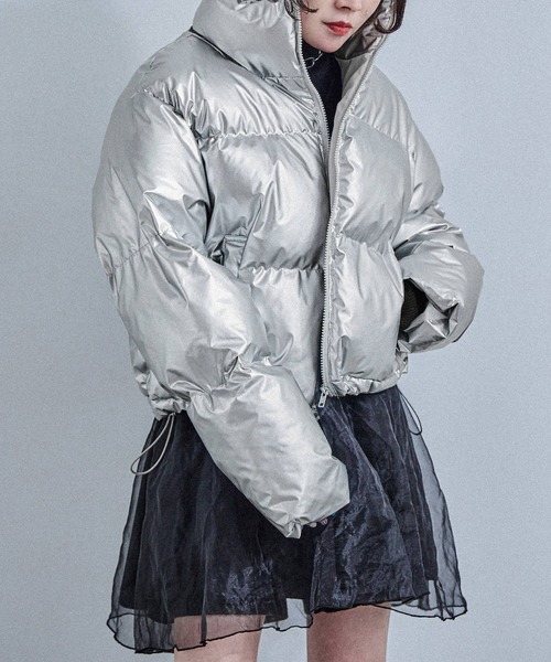 メタリックカラー ショートダウンジャケット（ダウンジャケット/コート