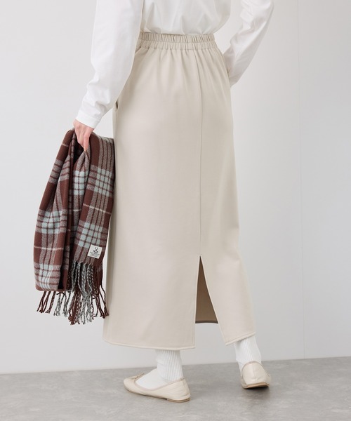 ROPE' PICNIC(ロペピクニック)の「【3サイズ展開】裏起毛ボンディングジョーゼットアイラインスカート(スカート・レディース・ベージュ系その他/ブラック・36/38/40)」の3枚目の写真