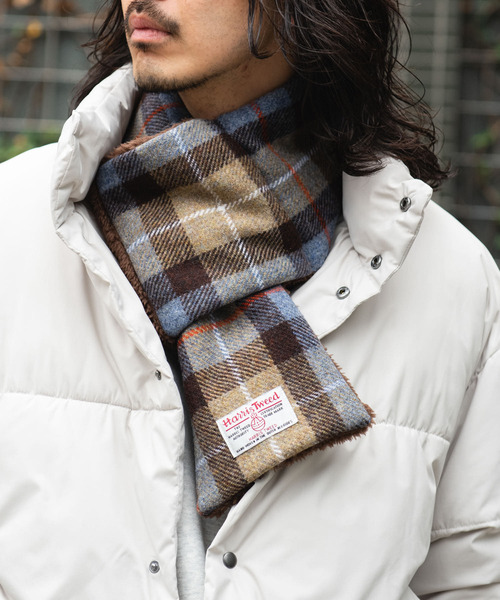 HARRIS TWEED(ハリスツイード)の「ハリスツイード中綿マフラー(マフラー・メンズ・ブラウン/ネイビー/グレー・ONE)」の10枚目の写真