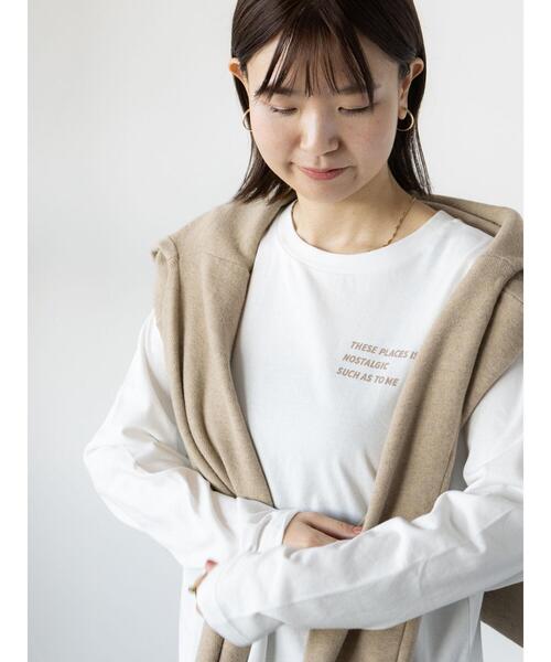 Lugnoncure（ルノンキュール）の「【抗菌防臭】柄アソートロングTシャツ（Tシャツ/カットソー・レディース・チャコールグレー/レッド/ベージュ・F）」の2枚目の写真