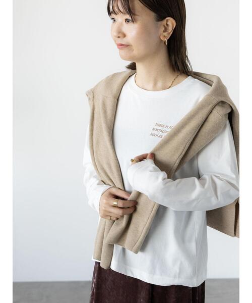 Lugnoncure（ルノンキュール）の「【抗菌防臭】柄アソートロングTシャツ（Tシャツ/カットソー・レディース・チャコールグレー/レッド/ベージュ・F）」の19枚目の写真