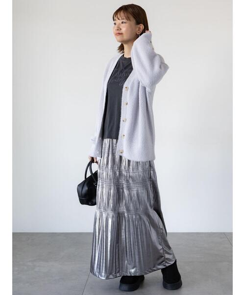 Lugnoncure（ルノンキュール）の「【抗菌防臭】柄アソートロングTシャツ（Tシャツ/カットソー・レディース・チャコールグレー/レッド/ベージュ・F）」の8枚目の写真