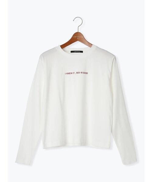 Lugnoncure（ルノンキュール）の「【抗菌防臭】柄アソートロングTシャツ（Tシャツ/カットソー・レディース・チャコールグレー/レッド/ベージュ・F）」の11枚目の写真