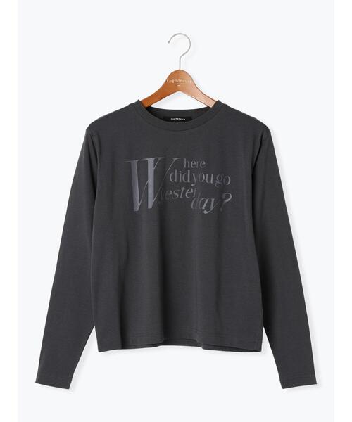 Lugnoncure（ルノンキュール）の「【抗菌防臭】柄アソートロングTシャツ（Tシャツ/カットソー・レディース・チャコールグレー/レッド/ベージュ・F）」の12枚目の写真